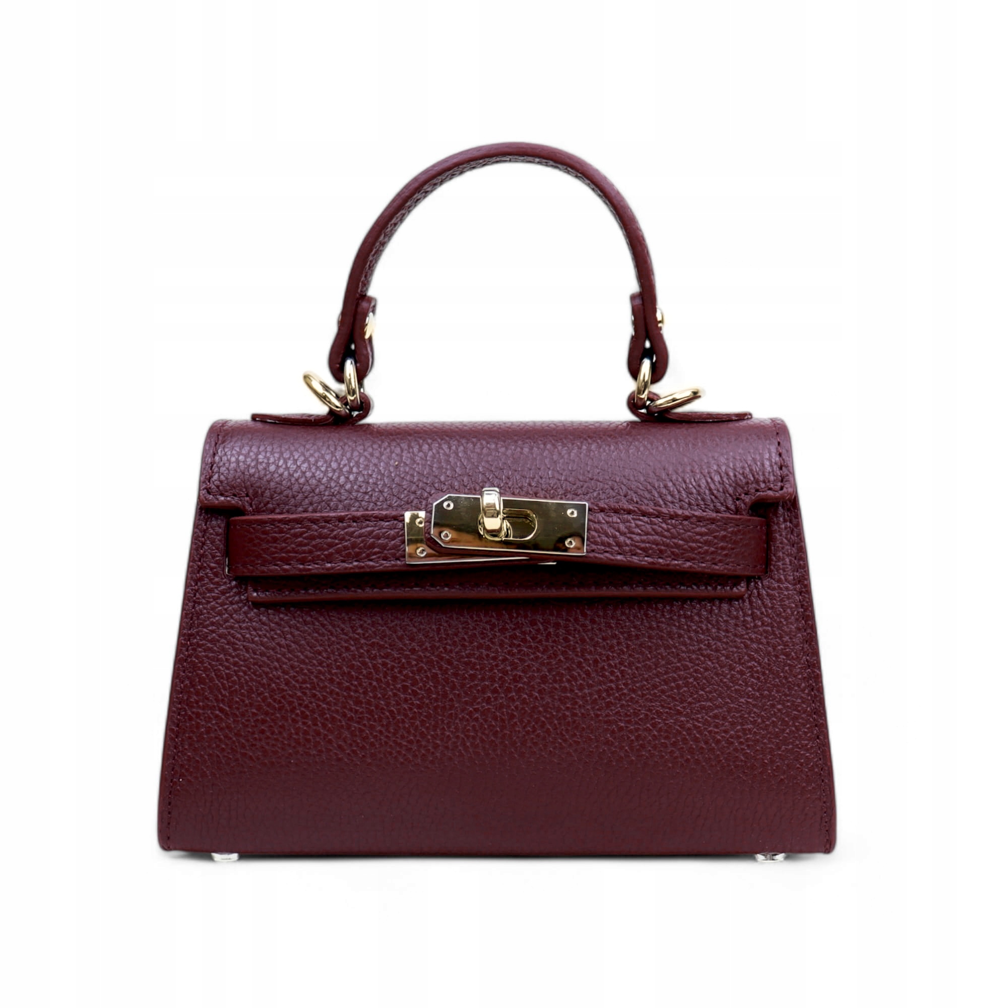 Elegantní dámská kabelka Kufřík Ester-M z přírodní kůže bordová