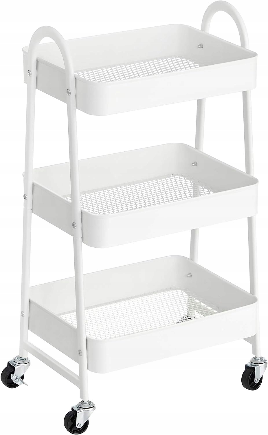 Koupelnový regál Bílý Vozík 3 police do kuchyně organizér 31 x 41 x 77