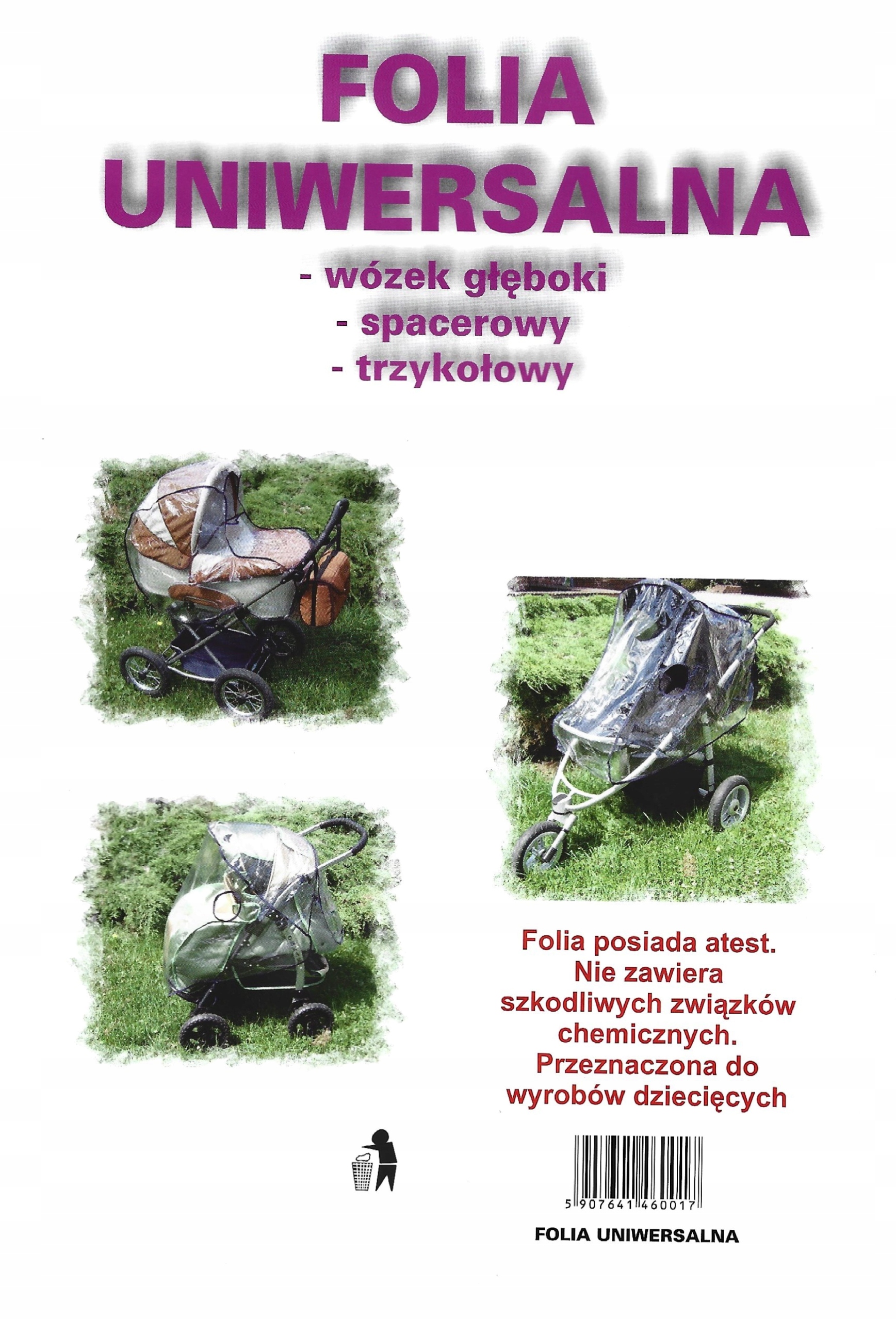 

Uniwersalna folia na każdy wózek przezroczysta