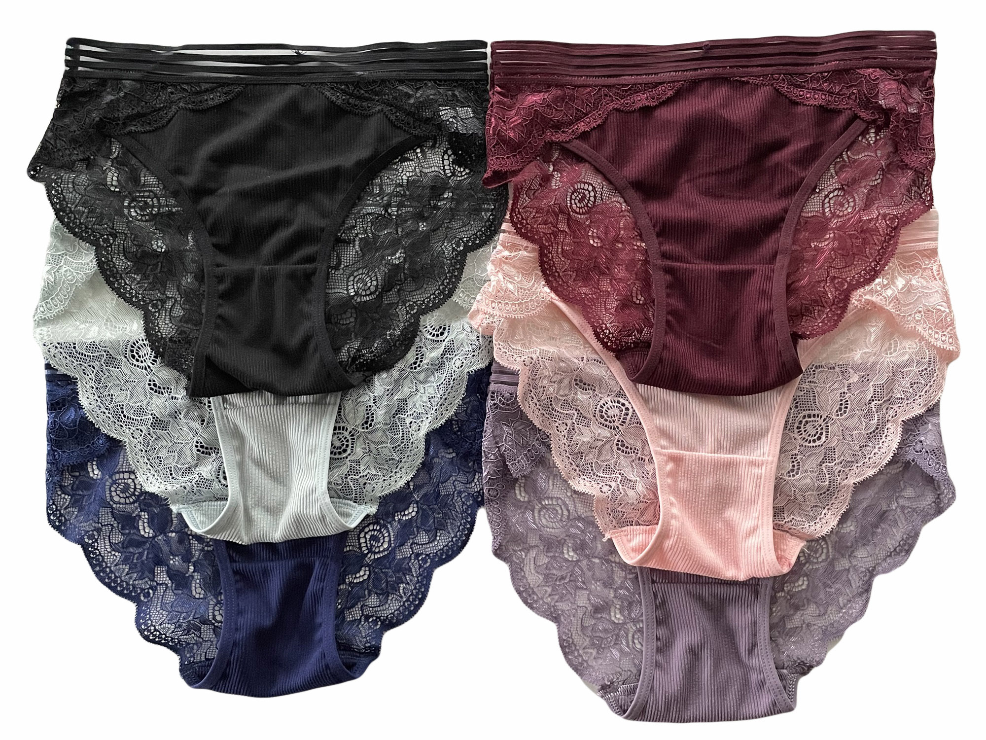 

Sexy Majtki Damskie Koronkowe Figi prążkowane 6pak