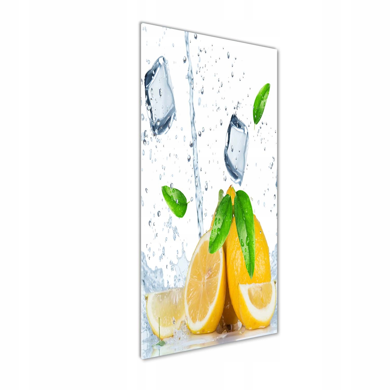 

Foto obraz szkło hartowane Cytryna i lód 50x125 cm