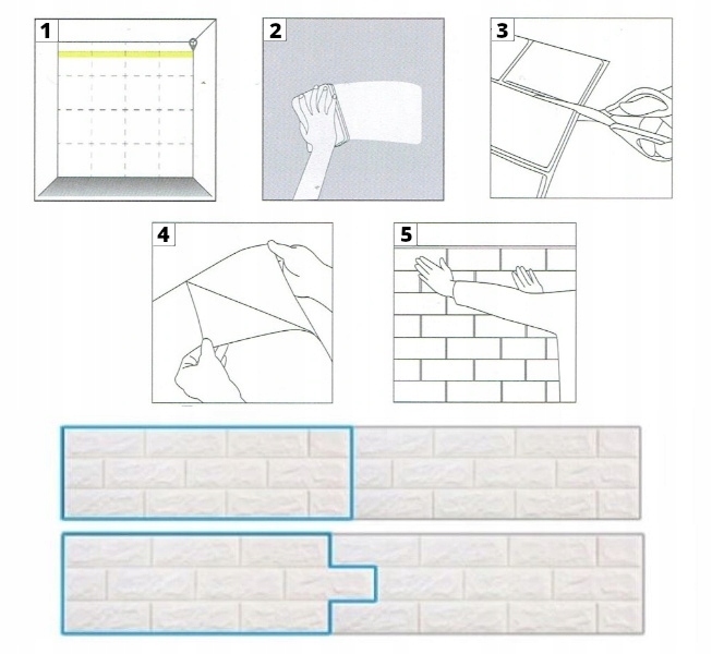 TAPETA 3D CEGŁA MIĘKKA PIANKA SAMOPRZYLEPNA MUR Marka inna