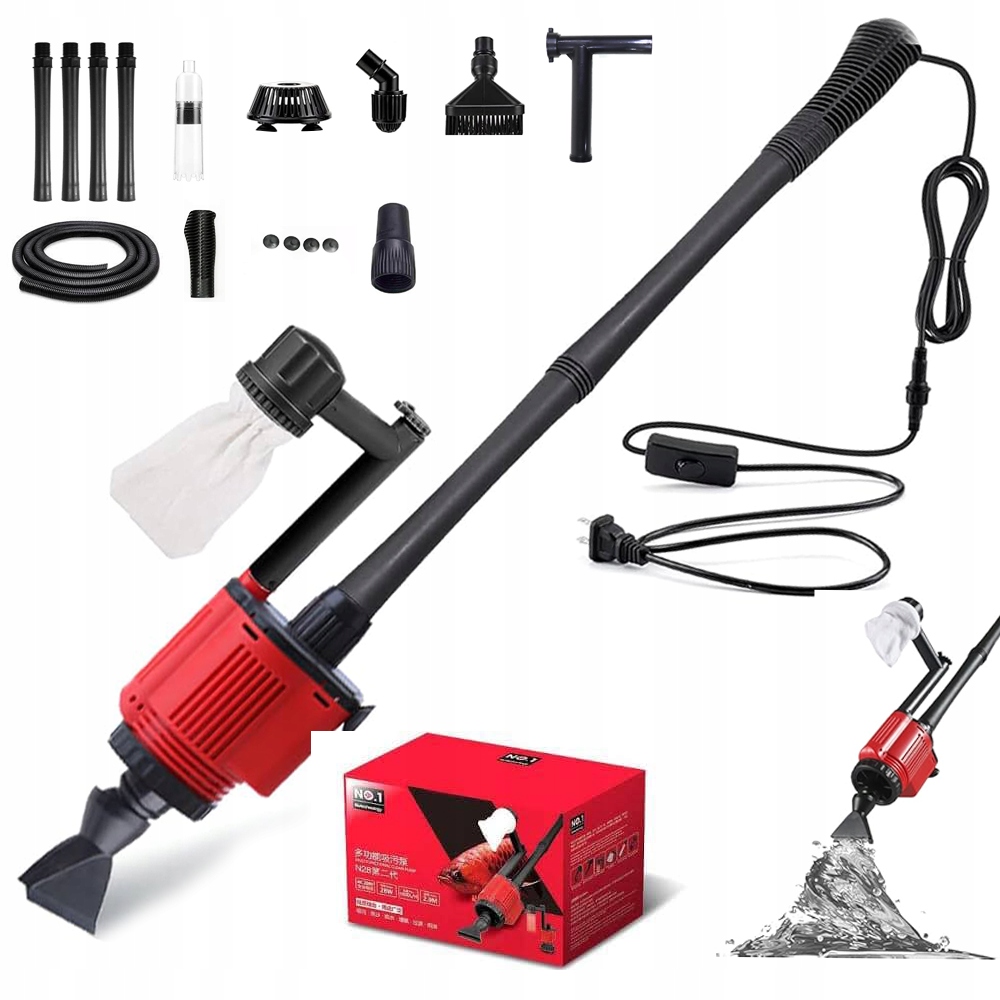 Levně 6V1-ČISTÝ Automatický Odmulčovač Pro Akvárium Dno 28W 1800L/H 220V Sada