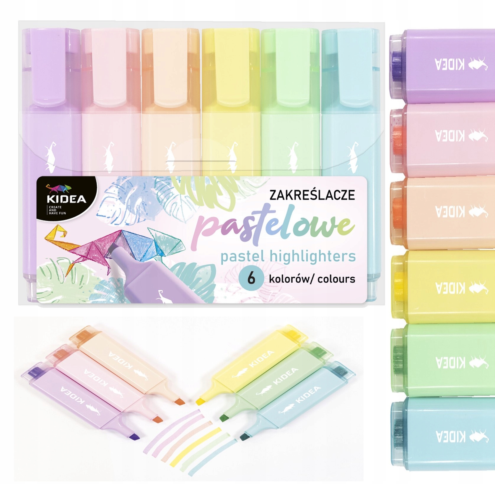 

Zakreślacze Pastelove 6 kol. Pastel Markery Kidea