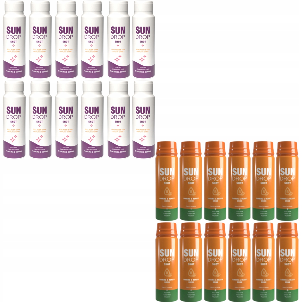 Sun Drop Collagen & Tan Beauty Drink 12x Osvěžující shot 12x sada
