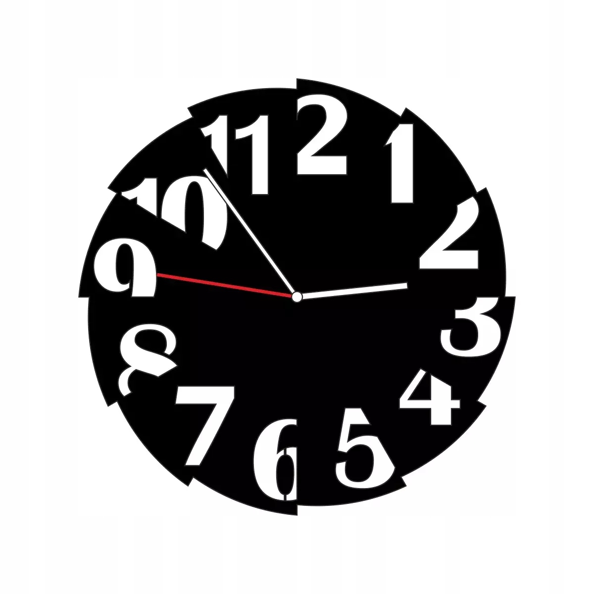 Velké Kovové Hodiny 60 cm na zeď Černý Hliník 2 mm