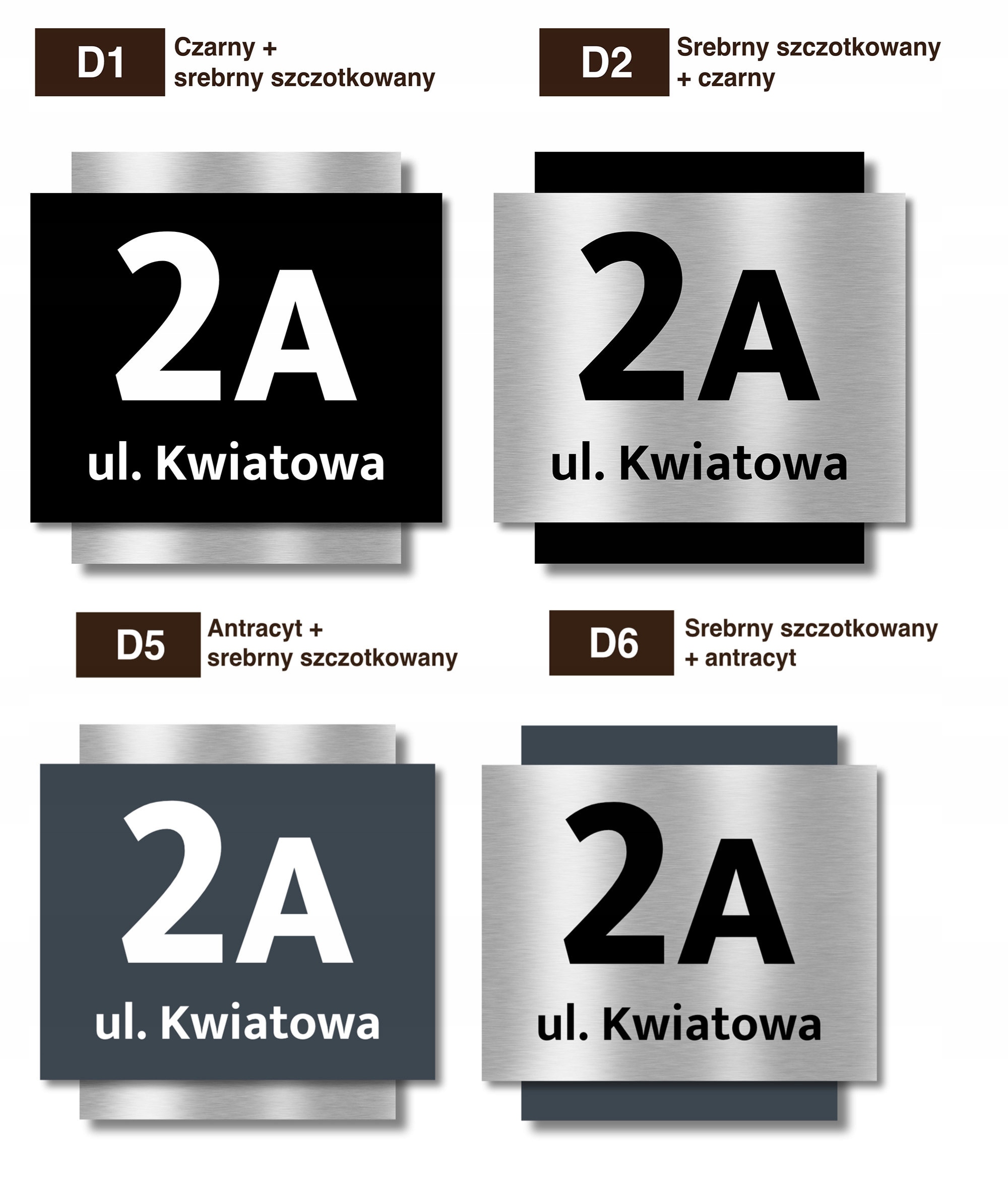 tabliczka tablica ADRESOWA numer domu 25x25 alu. Materiał stal nierdzewna