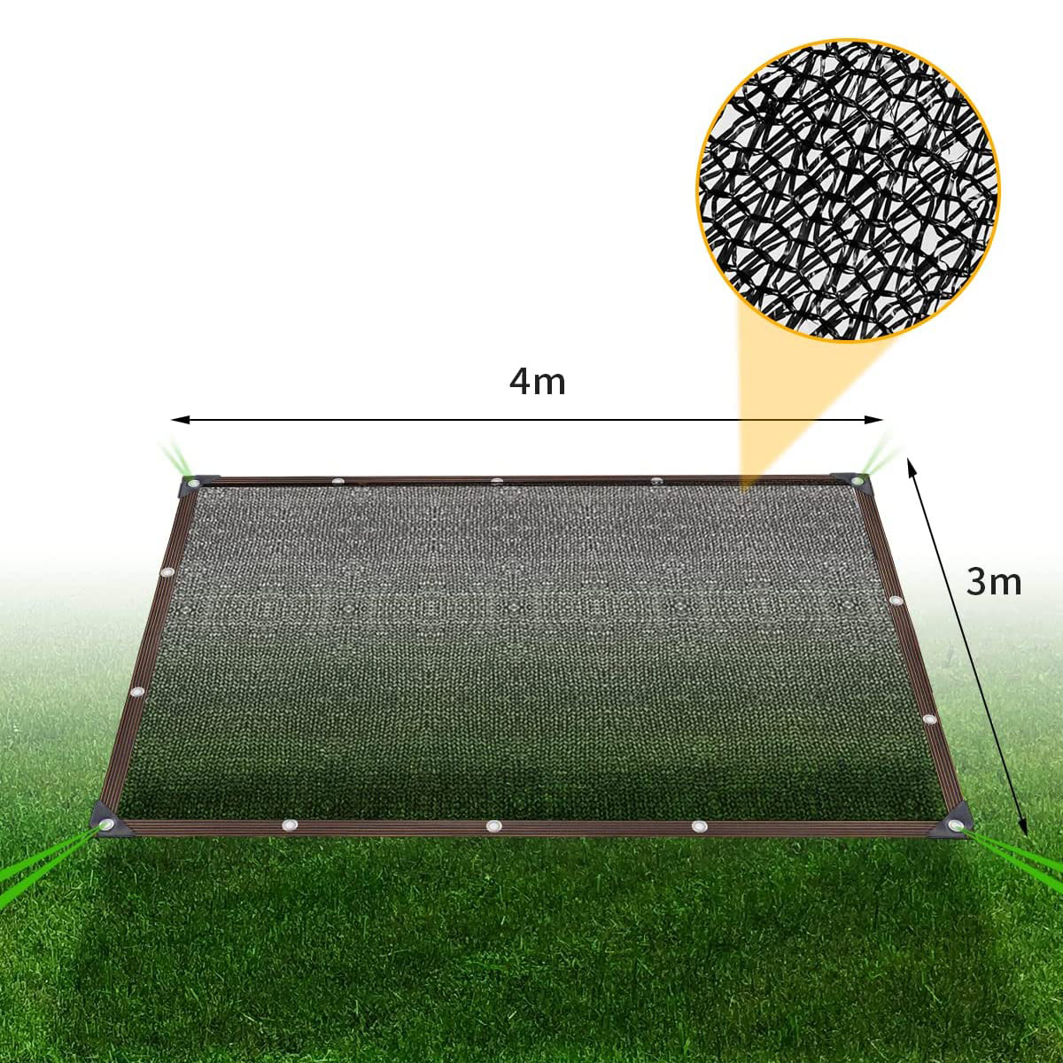 3X4 M SIATKA PRZECIWSŁONECZNY CIENIUJĄCA OSŁONA OGRÓD TARAS BALKON PERGOLI Długość 400 cm