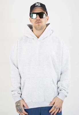 Mikina Jigga Wear S Kapucí Oversize Crown šedobílá