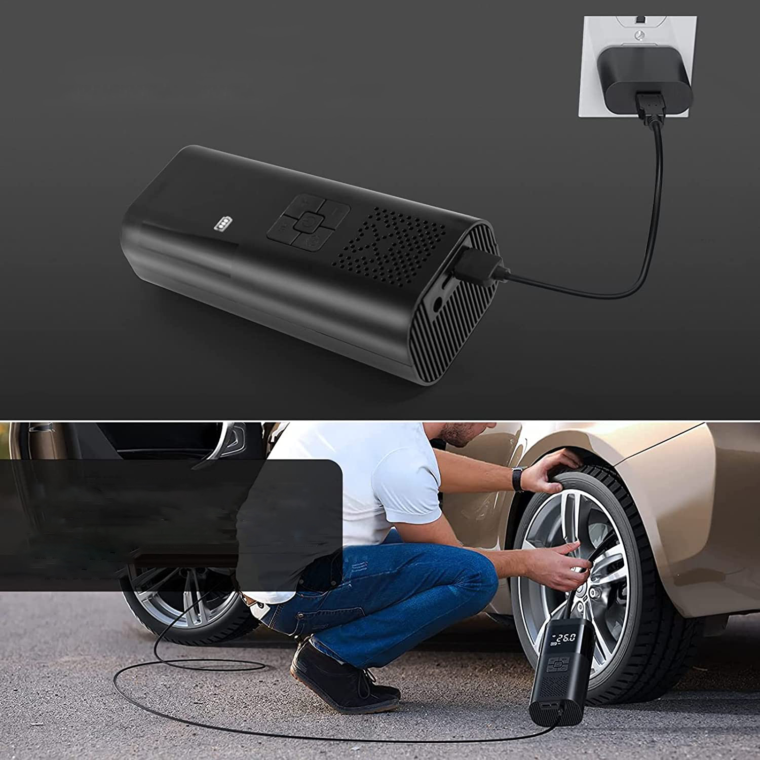 KOMPRESOR POMPKA LCD MINI DO SAMOCHODOW OPON PIŁKI Marka inna