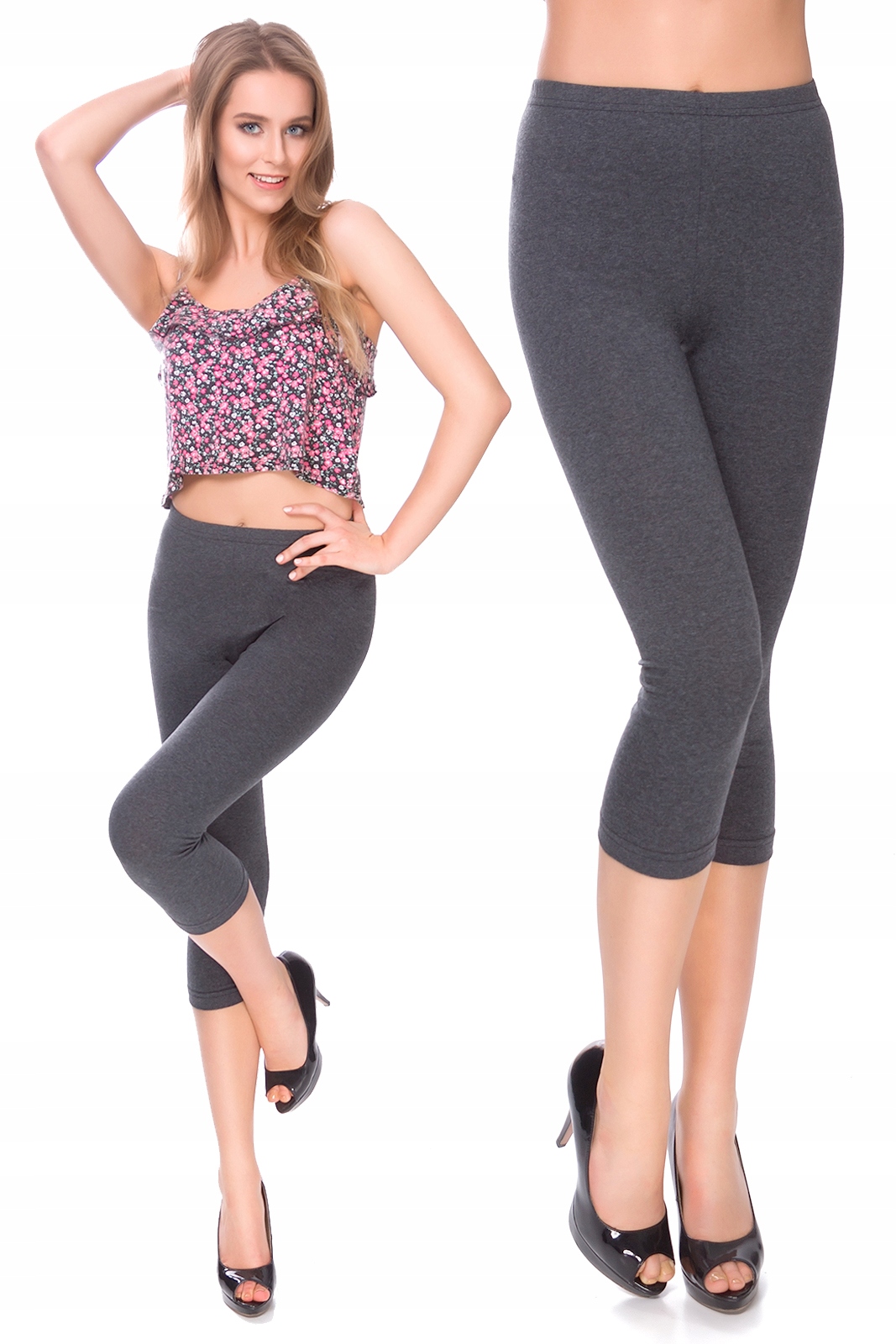 

Legginsy Getry Bawełna Wysoki Stan 3/4 XL