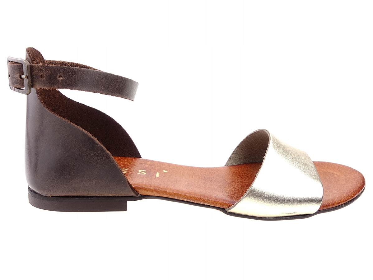 

Nessi sandały buty 49204 brąz, złoto skóra New 39