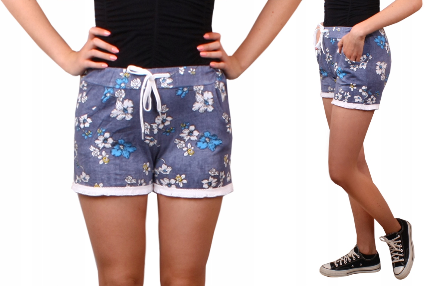 

Szorty bawełna krótkie Spodenki Flowers 32N1 38/40