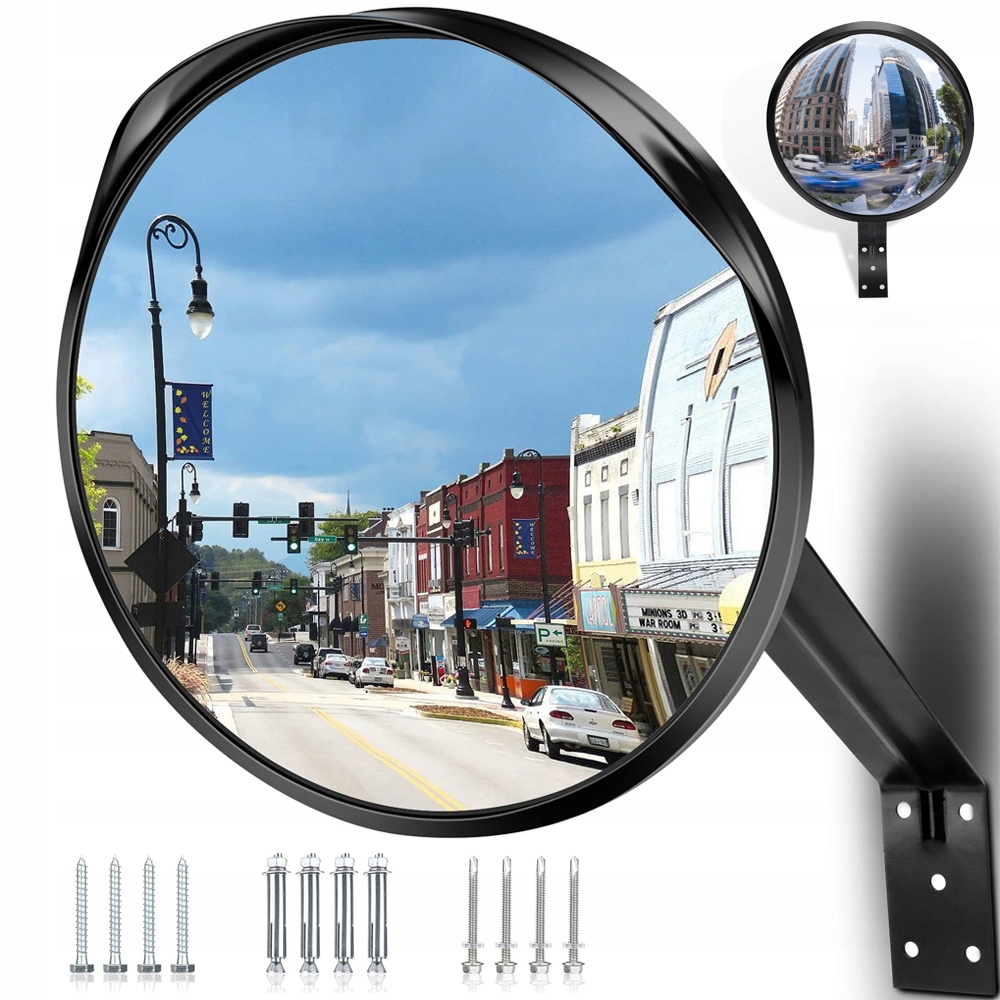 Zrcadlo Konvexní 40 CM Silniční Držák Upevnění Skladovací Zrcátko