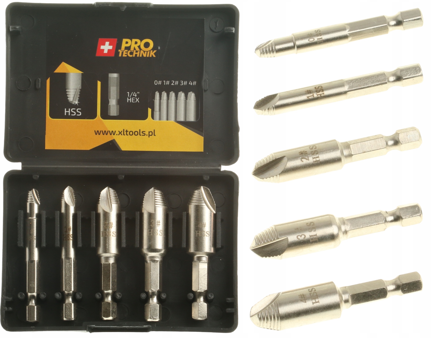 WYKRĘTAKI DO URWANYCH ZŁAMANYCH ŚRUB 5 szt. ZESTAW NAPRAWCZY DO ODKRĘCANIA