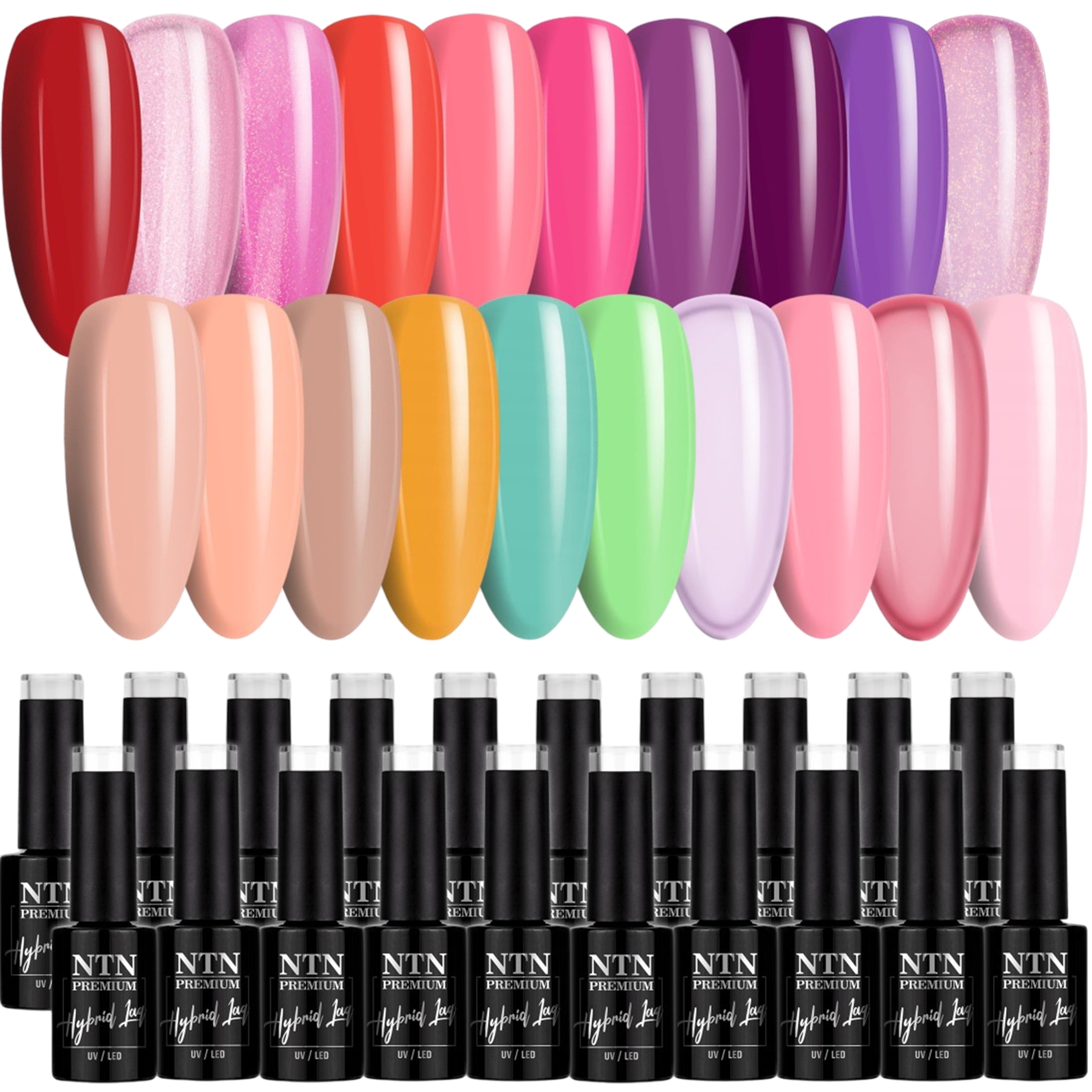 20x Hybridní lak Ntn 5g Sada Sada jarních barev na nehty 20v1