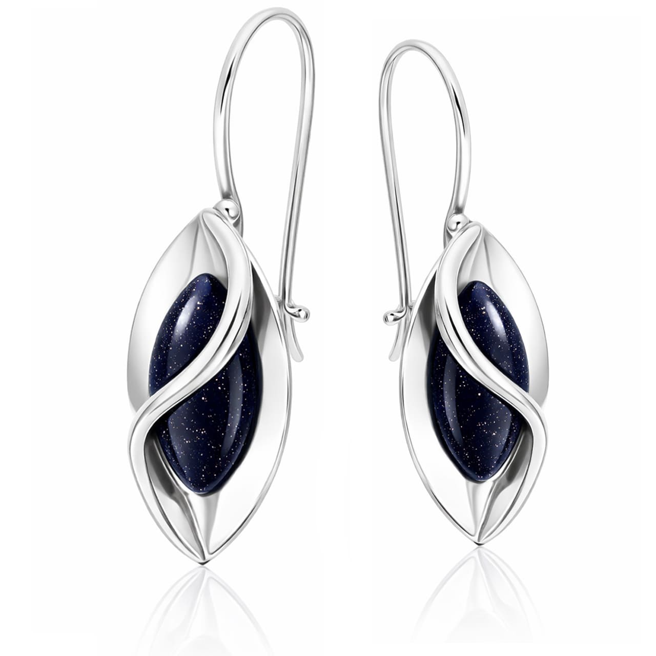 Stříbrné náušnice 925 visící s Káhirskou nocí, elegantní