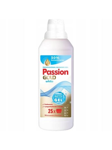 Levně 5 x Passion Gold White Aktiv Gel Gel pro praní bílého světlého prádla 25 praní 1 l