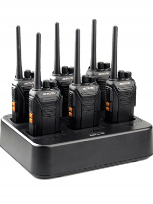 Retevis RT27 Walkie Talkie PMR446, krótkofalówka Z 6-DrożNą łAdowarką,radio Maksymalny zasięg 3 km