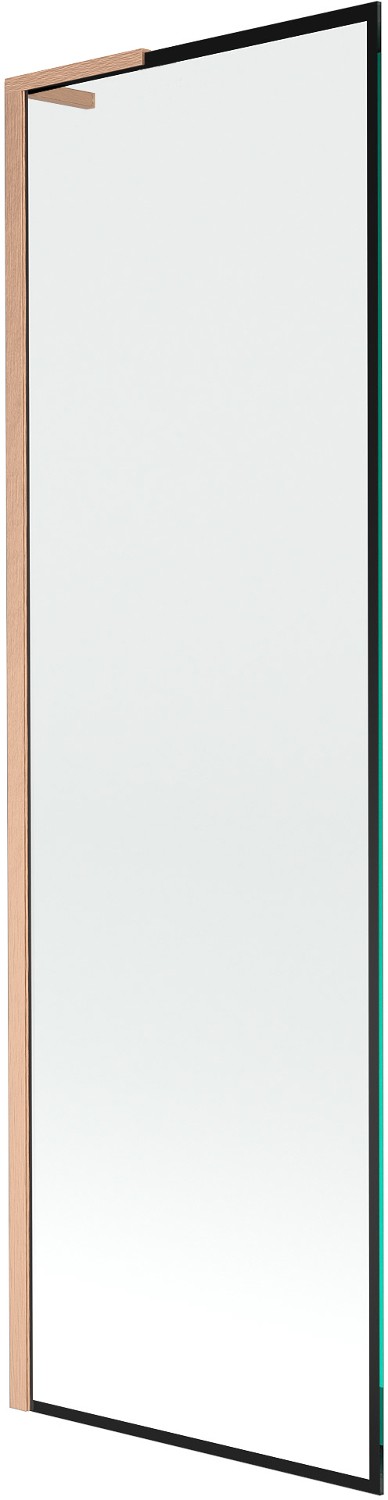 Mexen Next L paravan nad vanu 1křídlý 60 x 150 cm, černý vzor, kartáčovaná