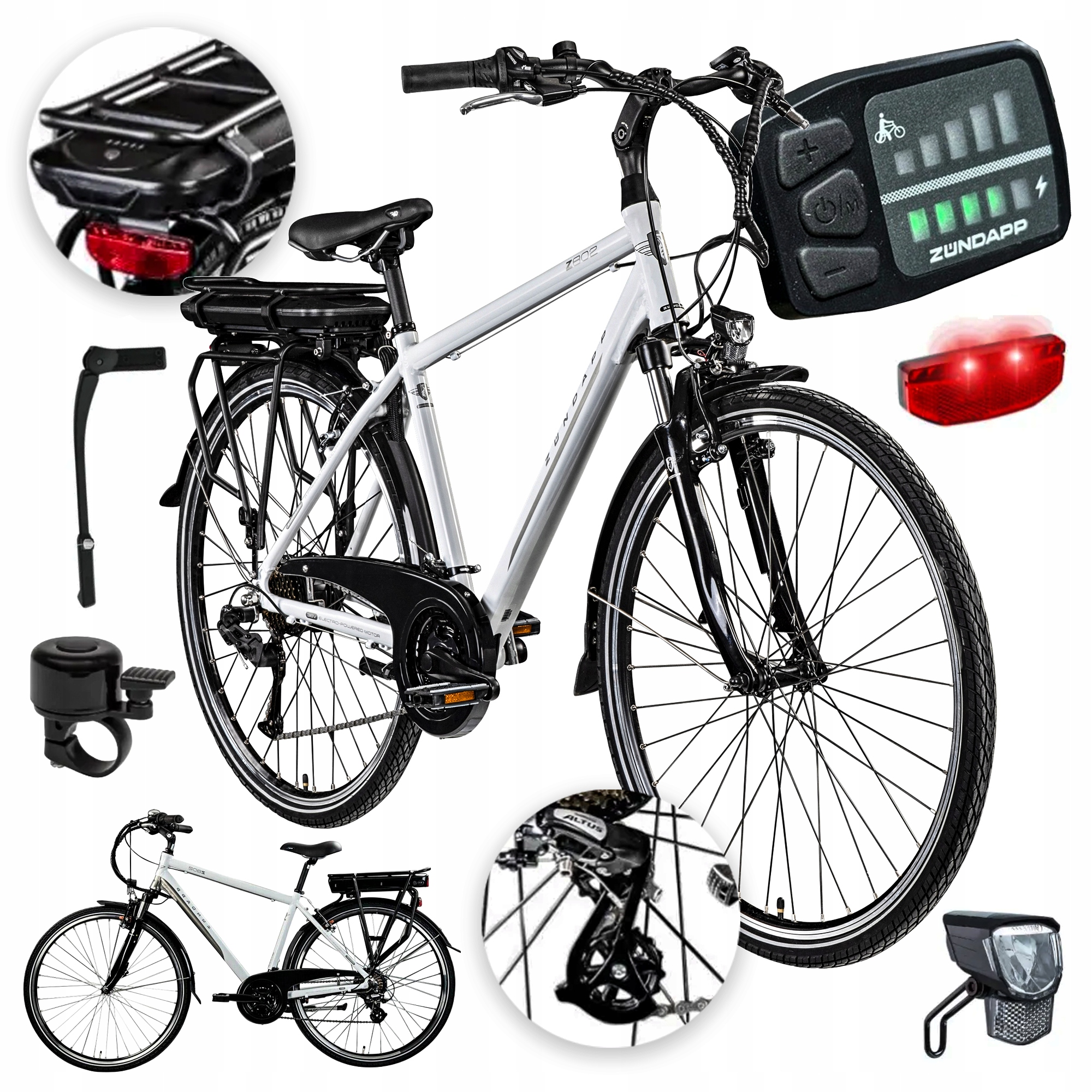 Rower elektryczny trekkingowy Zundapp Z802 19" 28" 250W 10,4Ah Ue 2024