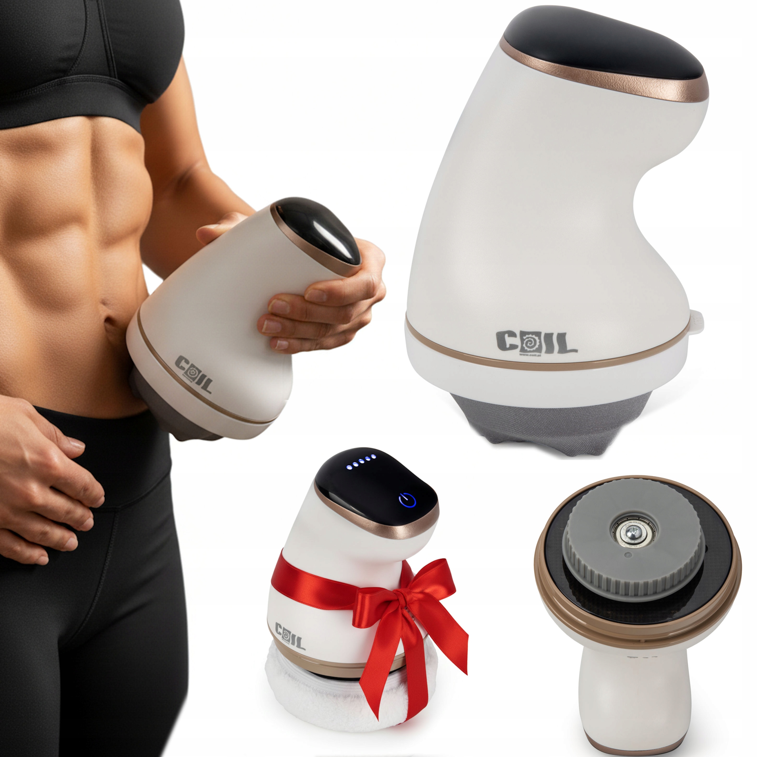 Masażer Wyszczuplający Antycellulitowy Ujędrniający Do Ciała 7W1 Biały Coil