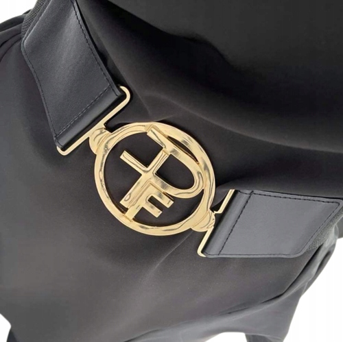 

Pasek Damski Czarny Paparazzi Fashion Złota Klamra