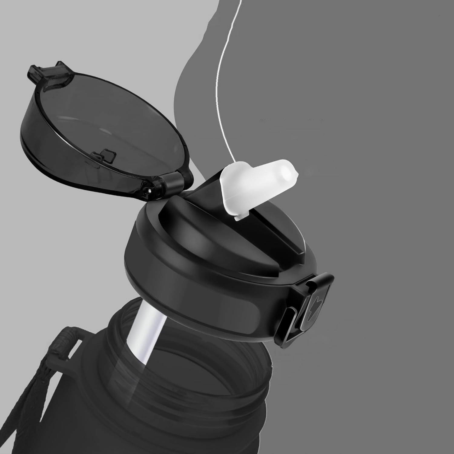 BUTELKA NA WODĘ BIDON SPORTOWY 1.5L Z SŁOMKĄ Z UCHWYTEM DO JOGA, JOGGING Pojemność 1500 ml