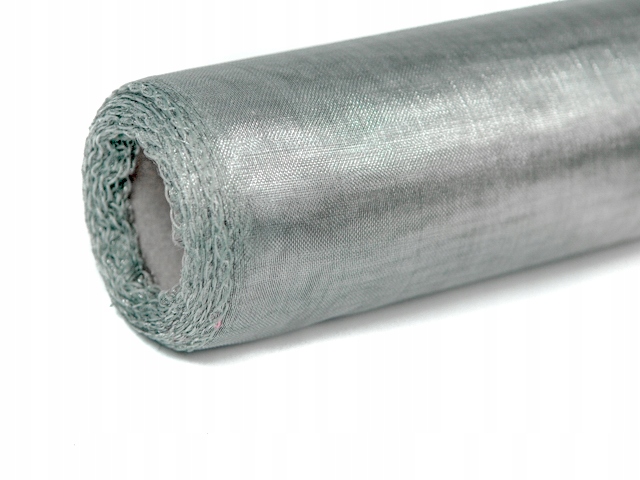 

Organza obszyta 40 cm 9 metrów Srebrna szara