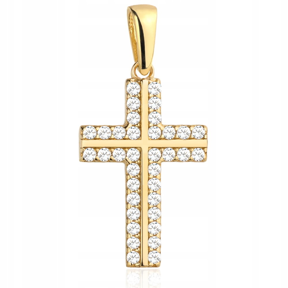 Zlatý křížek se zirkony 585 14k 0.99g Ideální suvenýr jako dárek