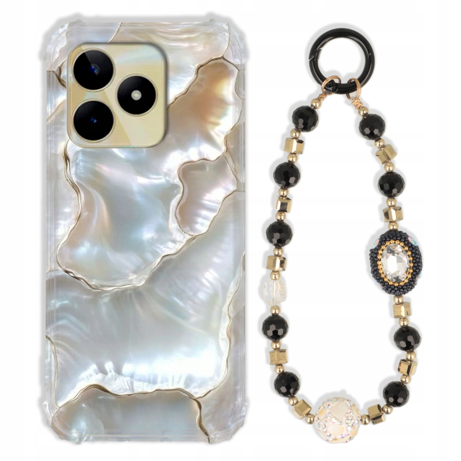 Puzdro Pre Realme C53 Case Antishock Zirkóny Čierno Zlaté Odolné|pevné