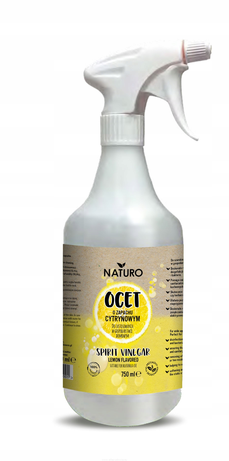 

Naturo - Ocet do Sprzątania o zapachu Cytrynowym