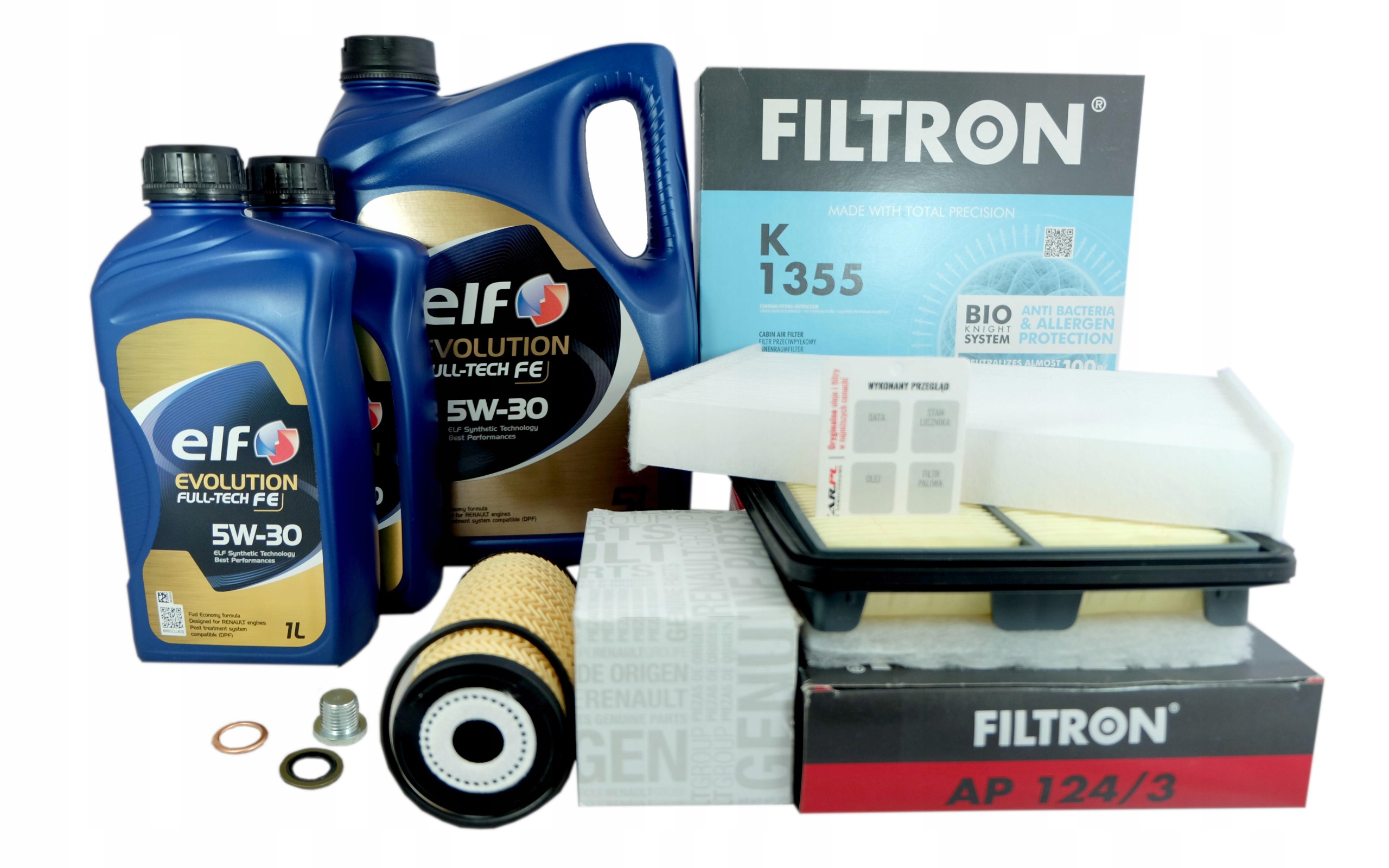 3xFilter olej 5W30 Renault Kadjar 1.6 dCi 2015-