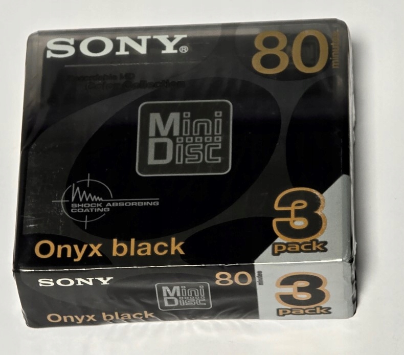 Diskety MD Minidisc Sony Onyx Black Color Collection 3 Pack 3 Ks Japan