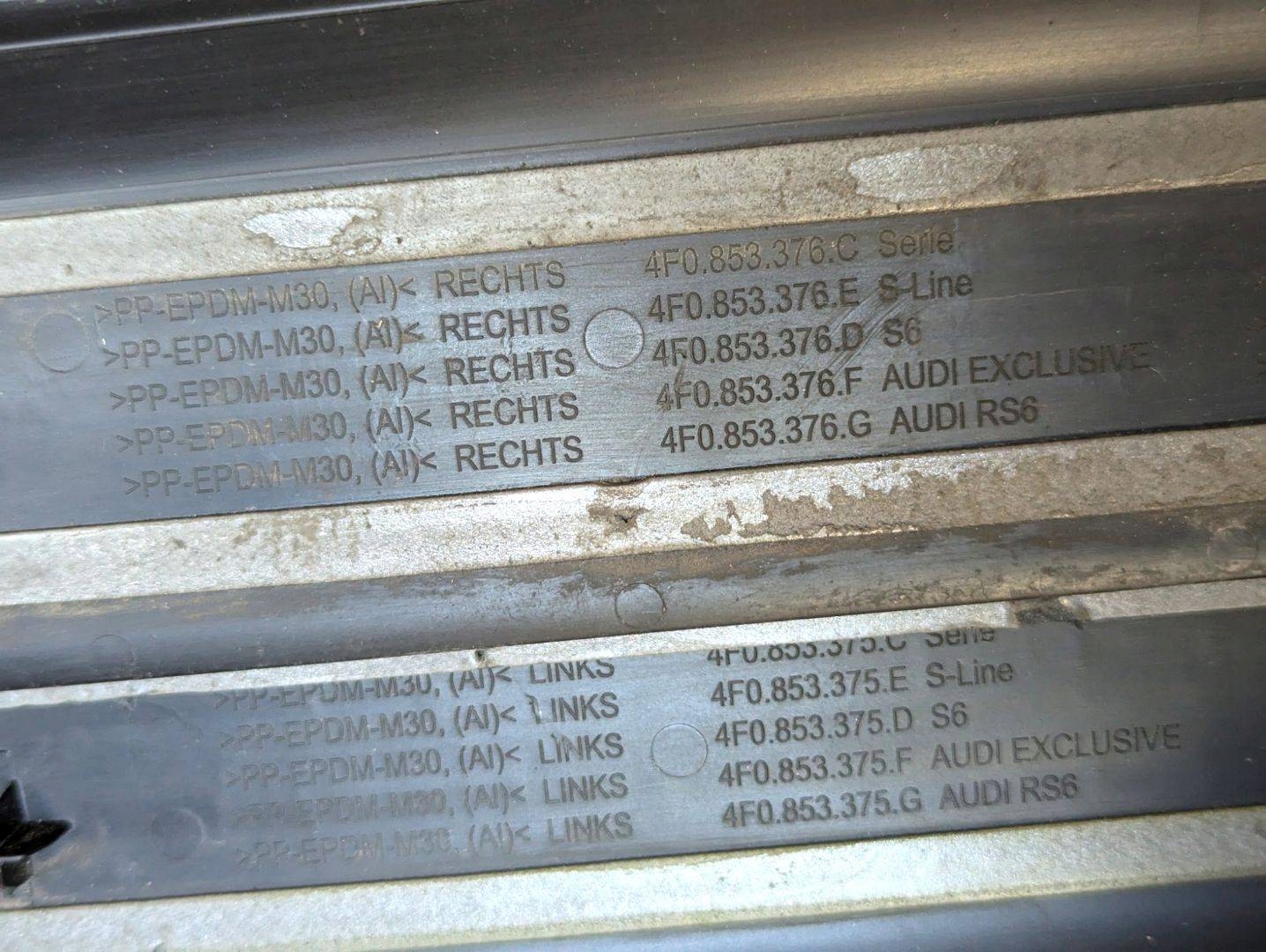 moulding threshold inner komplet Audi A6 C6 facelift 2010 4F0853373E