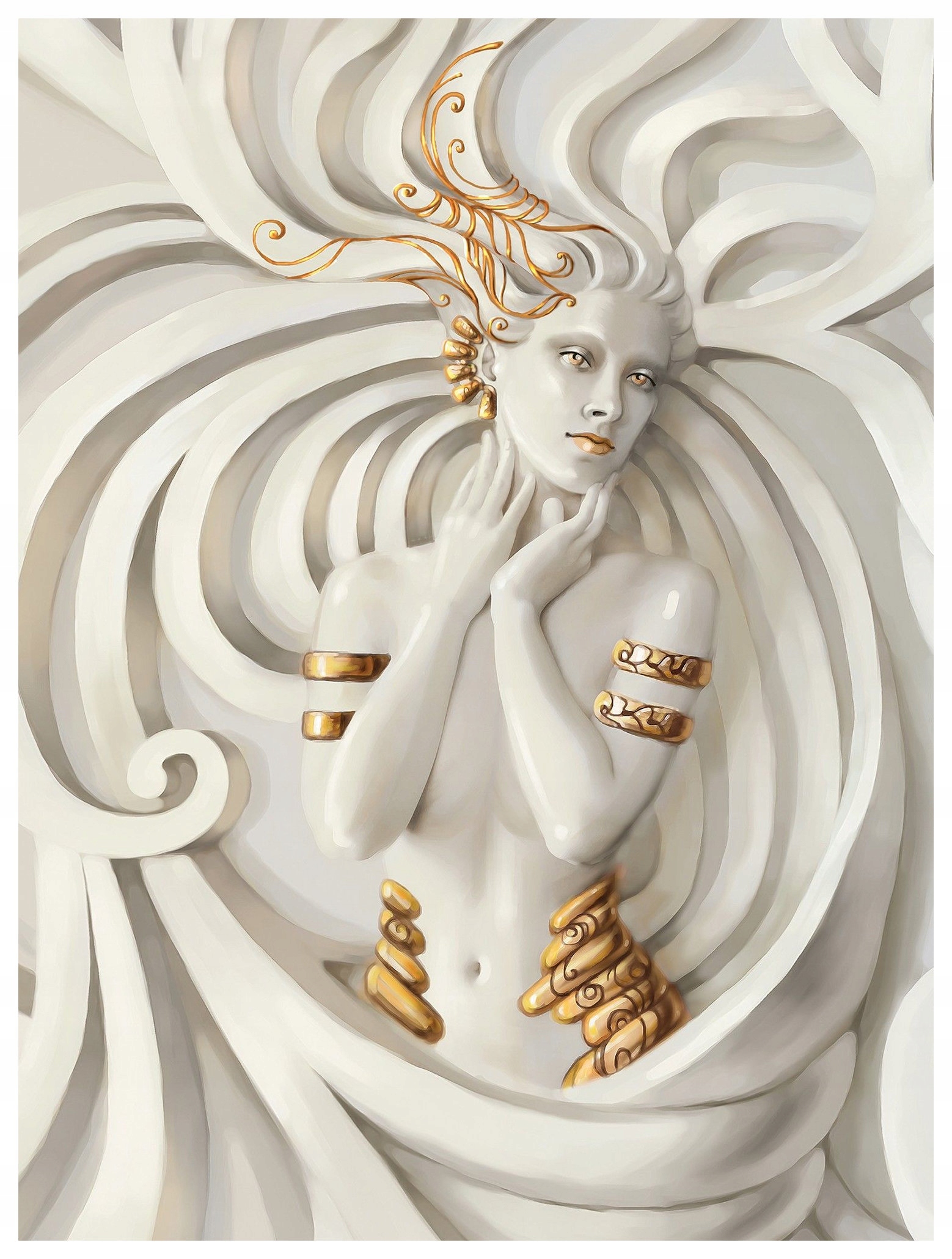 Fototapeta Zlatá Afrodita abstrakce s ženským motivem 206x275 lepidlo