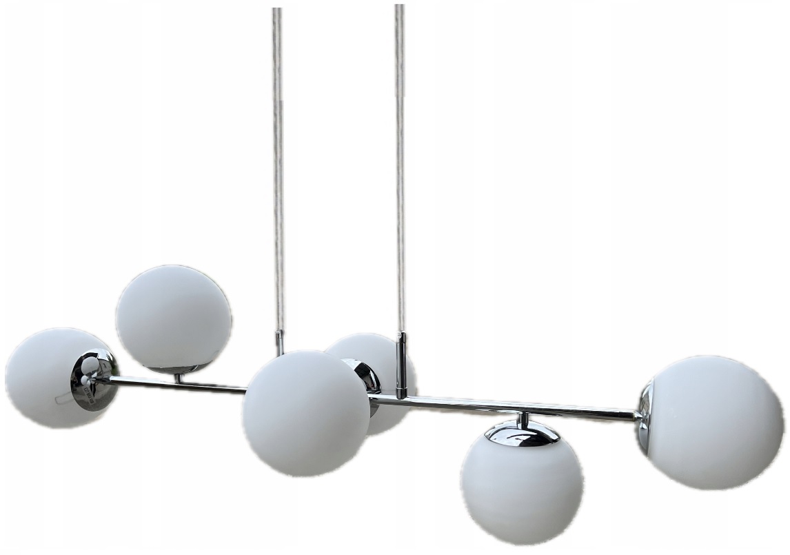 Lampa Wisząca Sufitowa Żyrandol Chrom Srebrna Kule Led E27