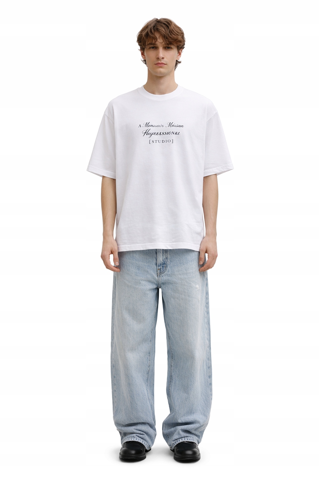 Vetements Bílé Bavlněné Tričko S Černým Nápisem M I2F