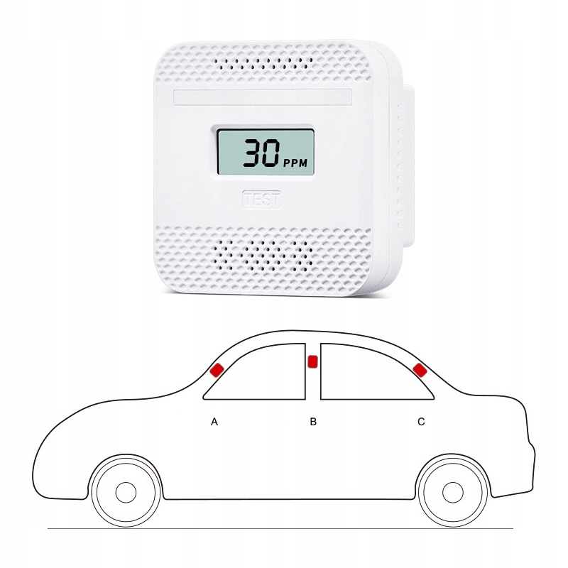 DETEKTOR ALARM CZUJNIK GAZU DYMU I TLENKU WĘGLA CO LCD HD MINI Marka inny