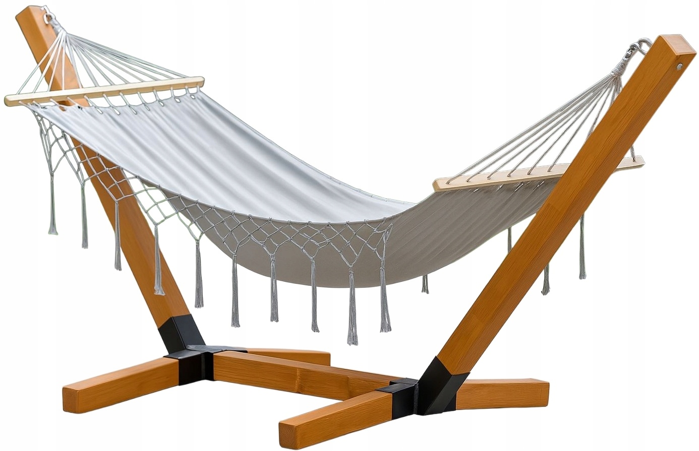 Hamak z Stelażem Ogrodowy XL Pokrowiec – Zestaw Wypoczynkowy 250kg