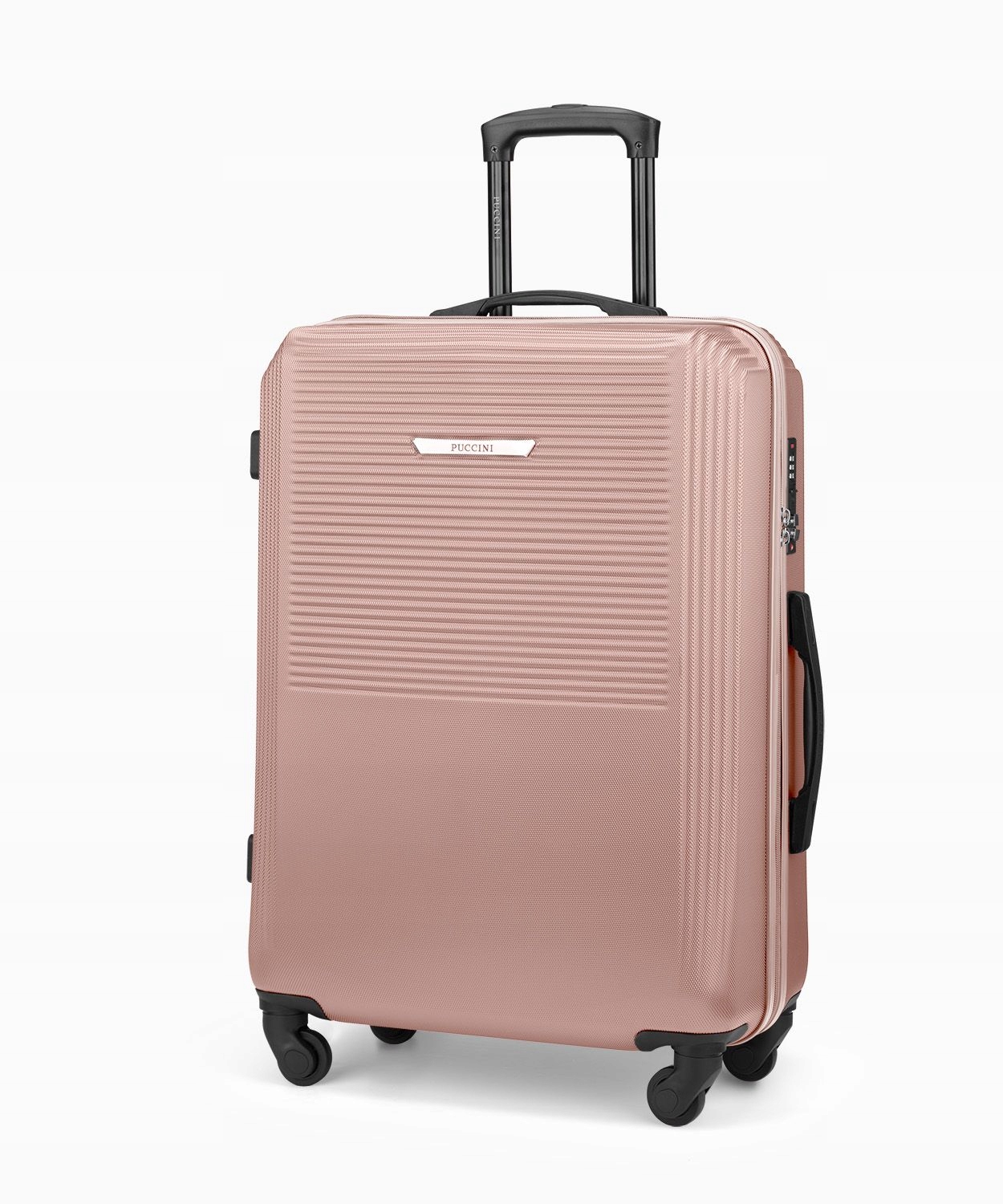 Walizka Średnia Podróżna Puccini Różowa Na Kółkach Abs Twarda ABS025B-3C