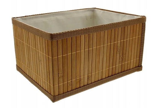 DUŻY KOSZYK KOSZ BAMBUSOWY ORGANIZER ŁAZIENKOWY NA RĘCZNIKI 32cm