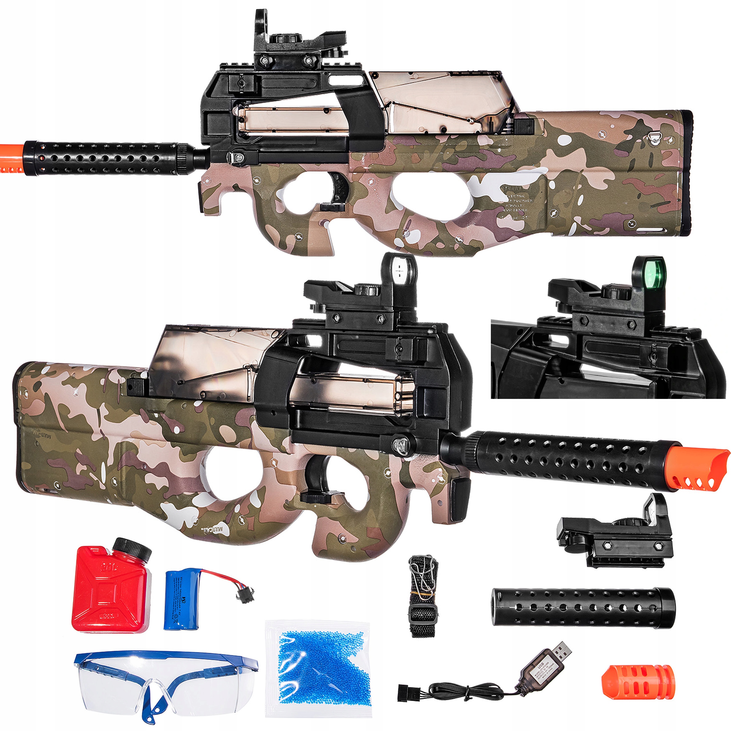 

P90 Pistolet Karabin Automat Na Kulki Żelowe_