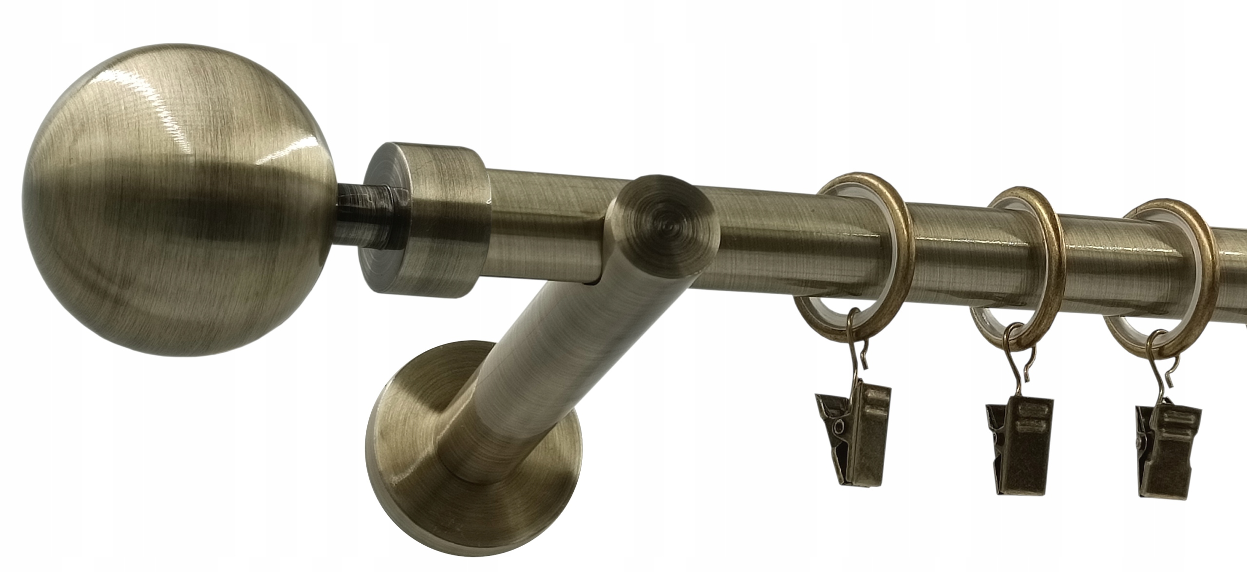 

Karnisz Pojedynczy Złoto Antyk Ø19mm Kula 120cm