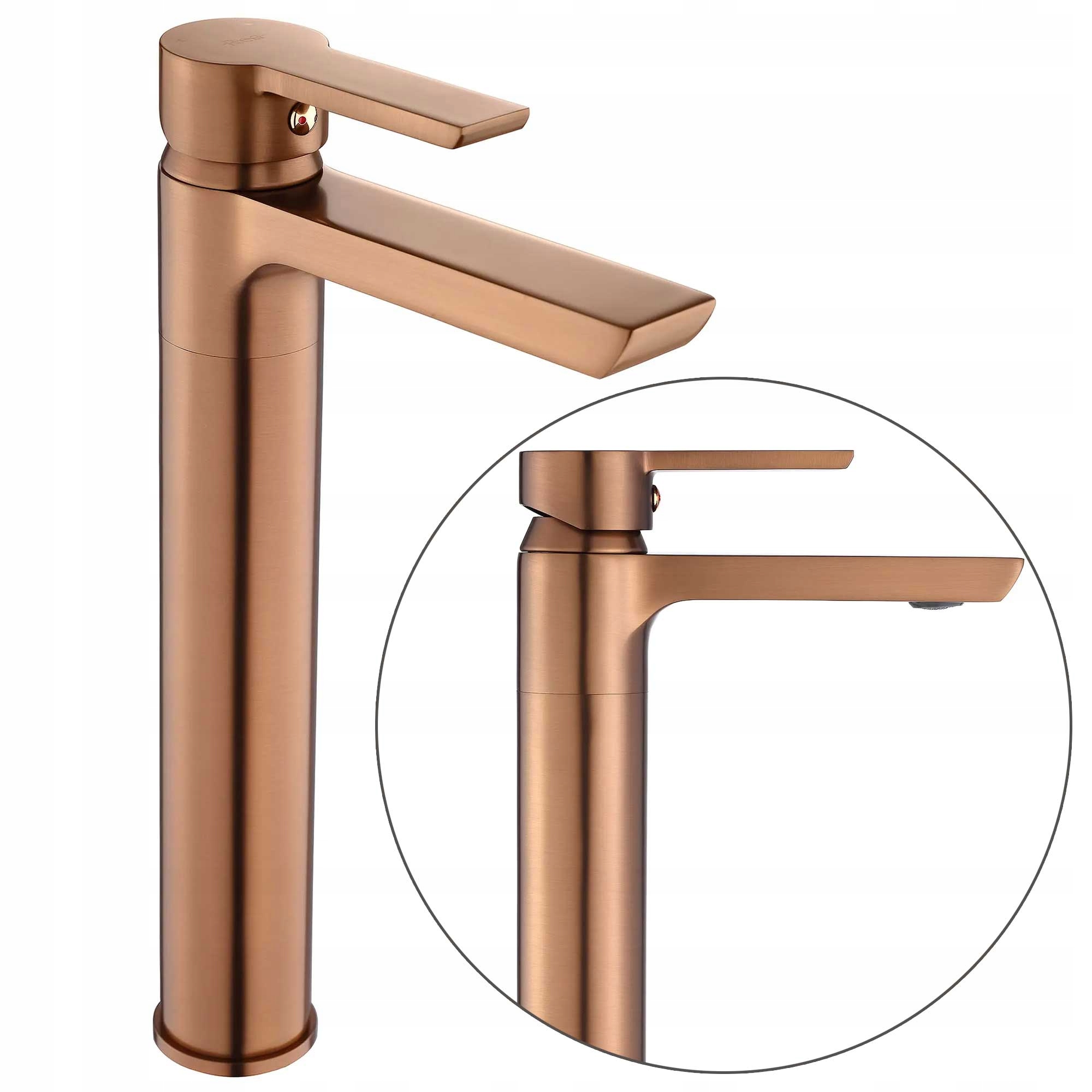 Stojánková umyvadlová baterie Argus, kartáčovaná měď, vysoká Výtokové Ramínko