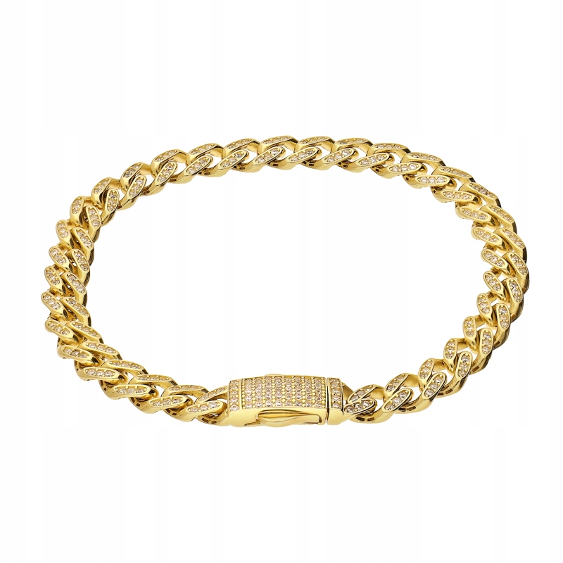 Dámský zlatý náramek Pancerka 585 s zirkony 10,02g, odolný, masivní, 14k