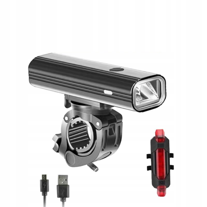 MOCNA LAMPKA ROWEROWA LED LATARKA AKUMULATOROWA DO ROWERU USB PRZÓD I TYŁ