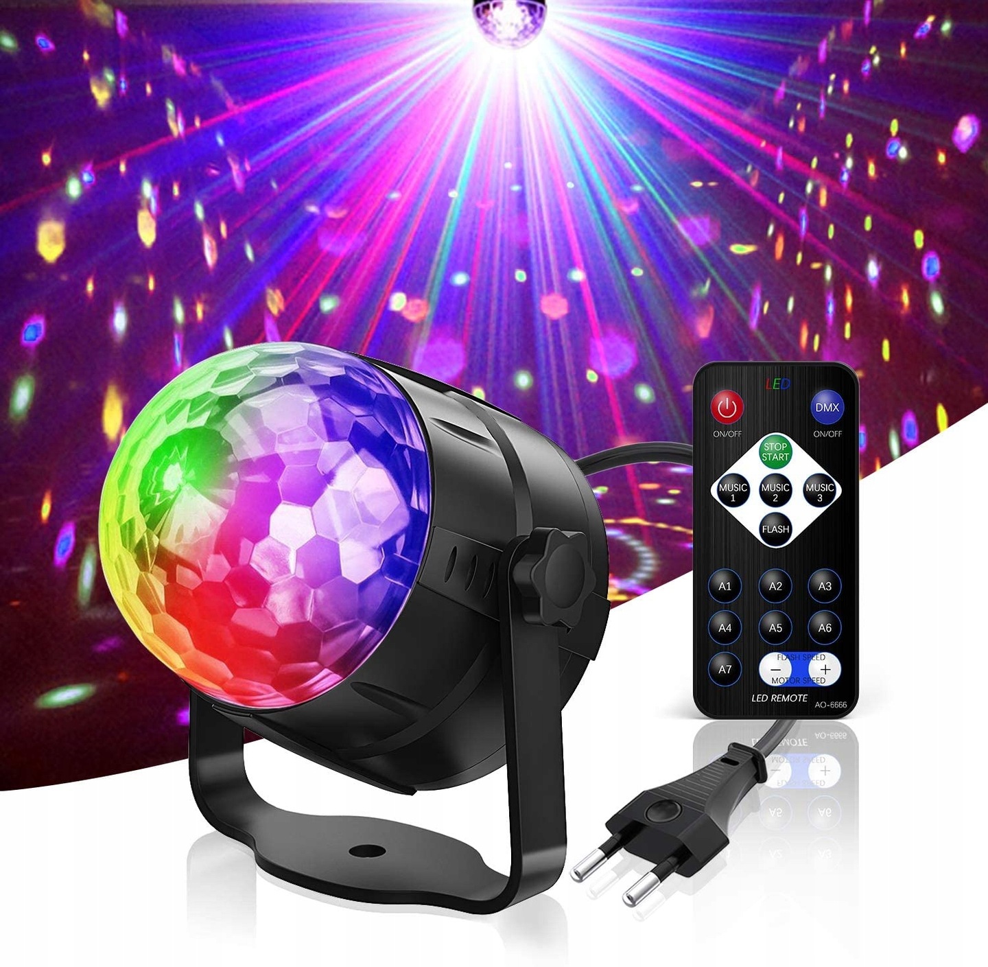

Kula Disco Rgb Projektor Dyskotekowy Led Z Pilotem