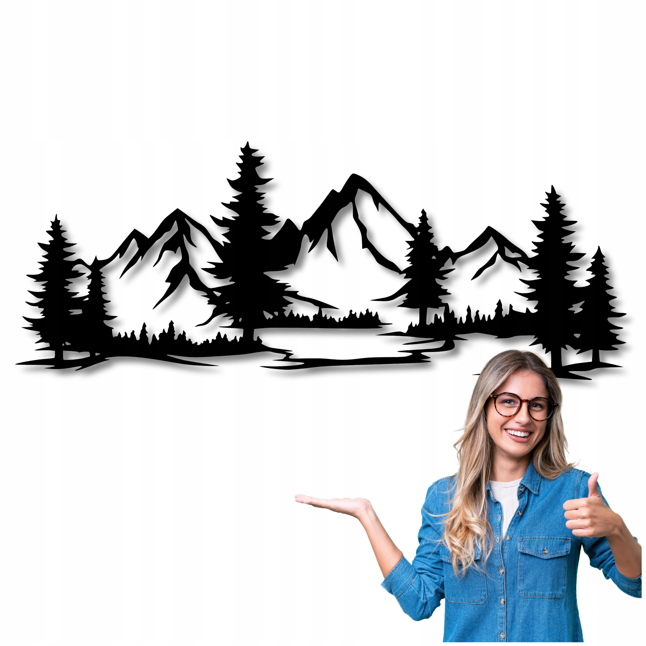 Ažurový Obraz 90 cm Hory Obraz Do Obýváku, Obraz Na Zeď, Horské Pásmo XXL