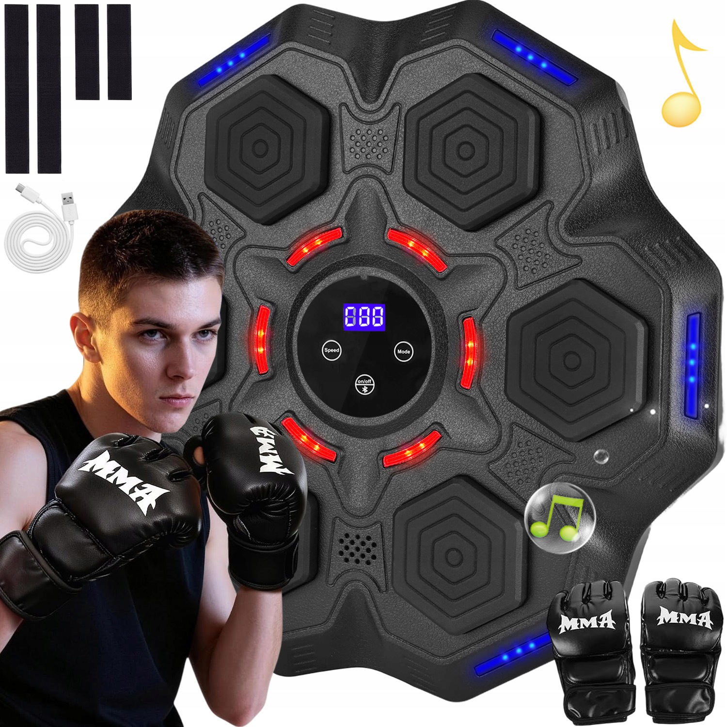 Music Boxing Machine Boxovací Stěna Hudební Štít Bluetooth Rukavice